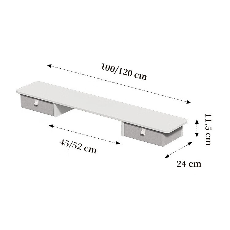 AGILESTIC台式电脑显示器增高架电脑屏幕支架办公桌面增高架显示器垫高支架 磨砂白 100cm【升级抽屉款增高架】