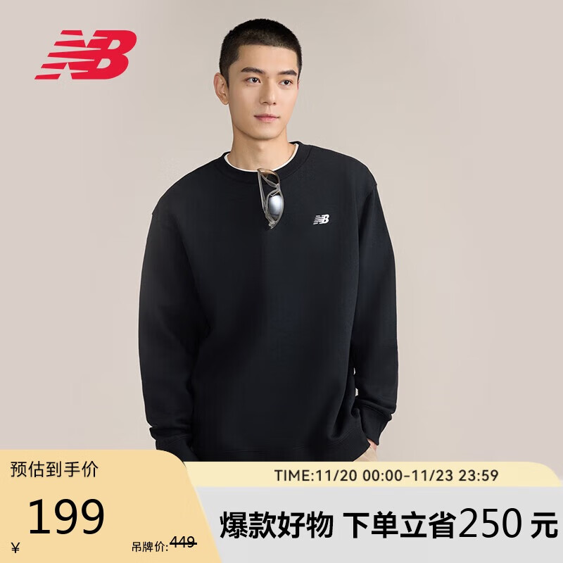 NEW BALANCE 上衣男款百搭潮流休闲运动卫衣MT41510 BK L 