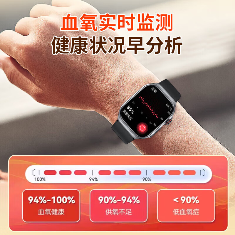 lieve华为机鸿蒙系统苹果机IOS适用精准血糖血压尿酸血脂血氧无创测心率心电运动智能健康手表环免扎针 ET585星耀黑（尿酸血脂血糖血压）