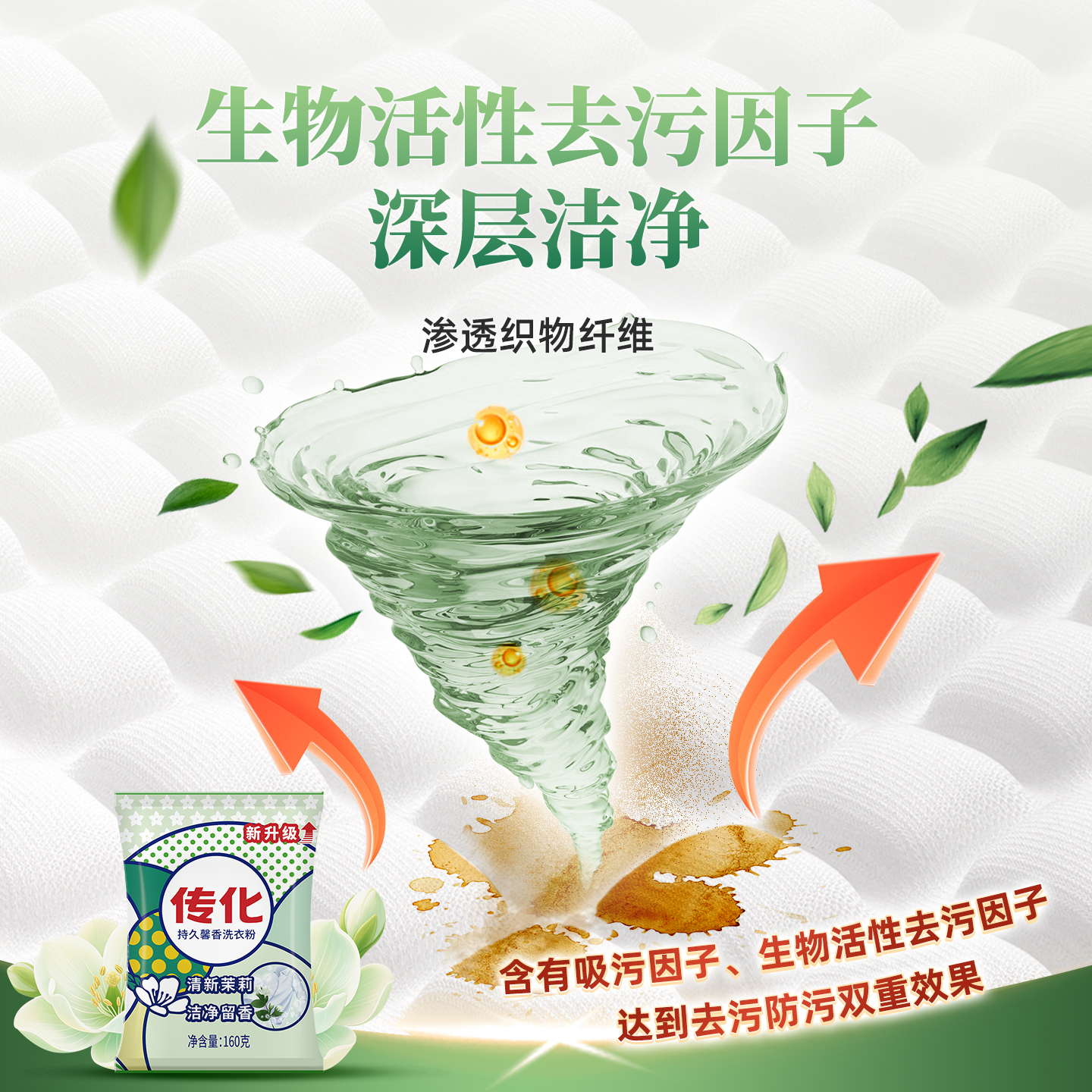 传化持久馨香洗衣粉家用160g袋50包装深层洁净实惠装可批发 160g洗衣粉整箱