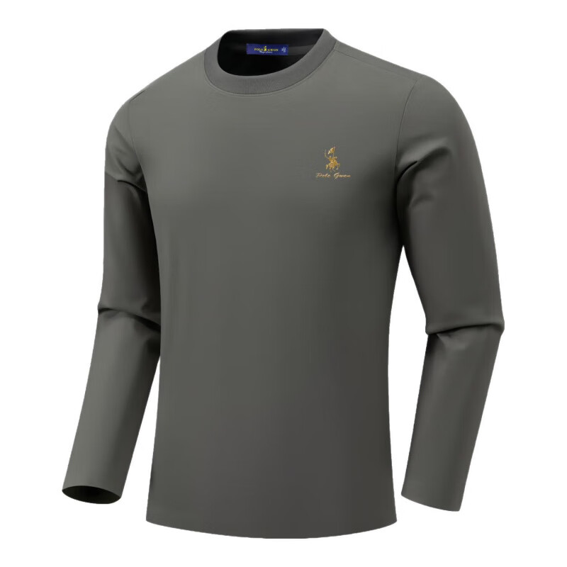 POLOGWON【加绒保暖】保罗秋冬新款圆领卫衣男士打底衫宽松休闲长袖T恤男 薄荷绿 4XL （建议200-220斤）