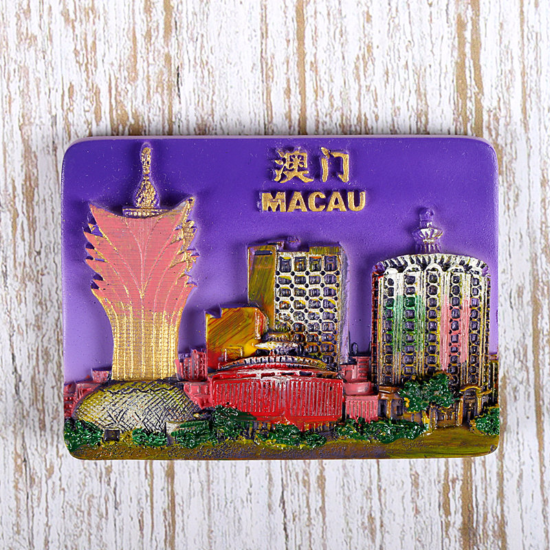 吾礼澳门纪念品 旅游冰箱贴 磁性贴 大三八牌坊 威尼斯酒店工艺品礼物