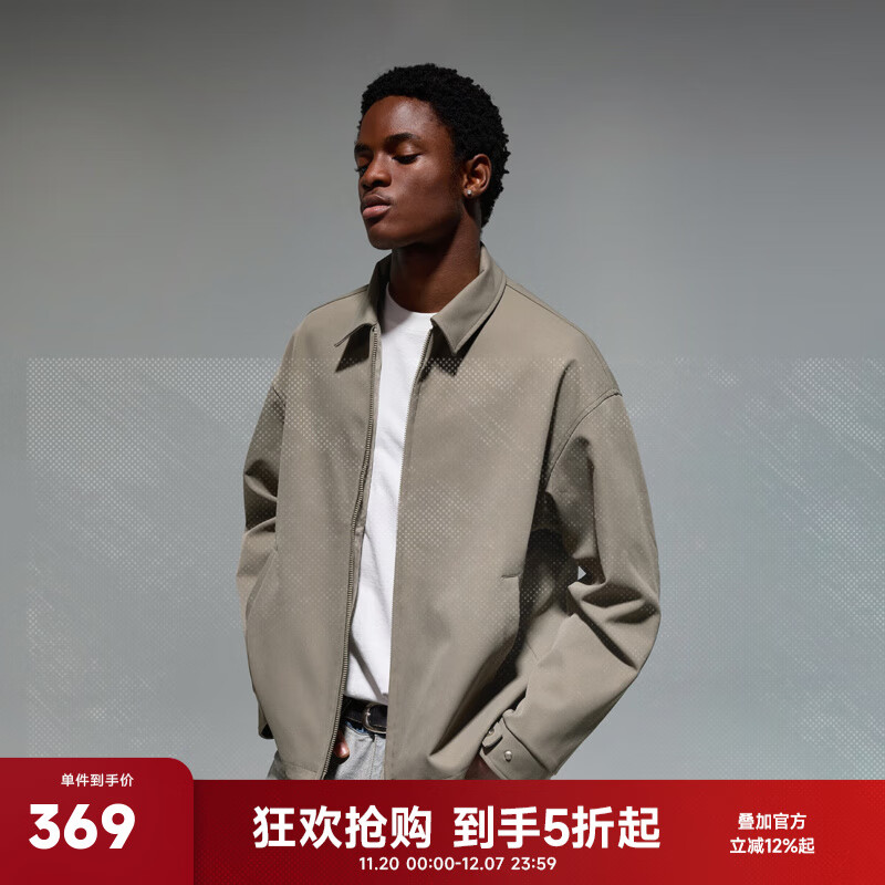 CHINISM  CH赤尘行政教练简约夹克男士春秋款美式潮流休闲复古外套 灰咖色 L