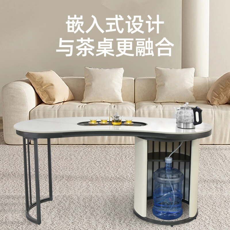 金格仕（KinGaz）全自动底部上水电热水壶 3孔岩板茶几暗装机隐藏式自动水壶电磁茶炉 两孔电茶炉 底部上水烧水壶  1L 双孔消毒款【蓝牙版】