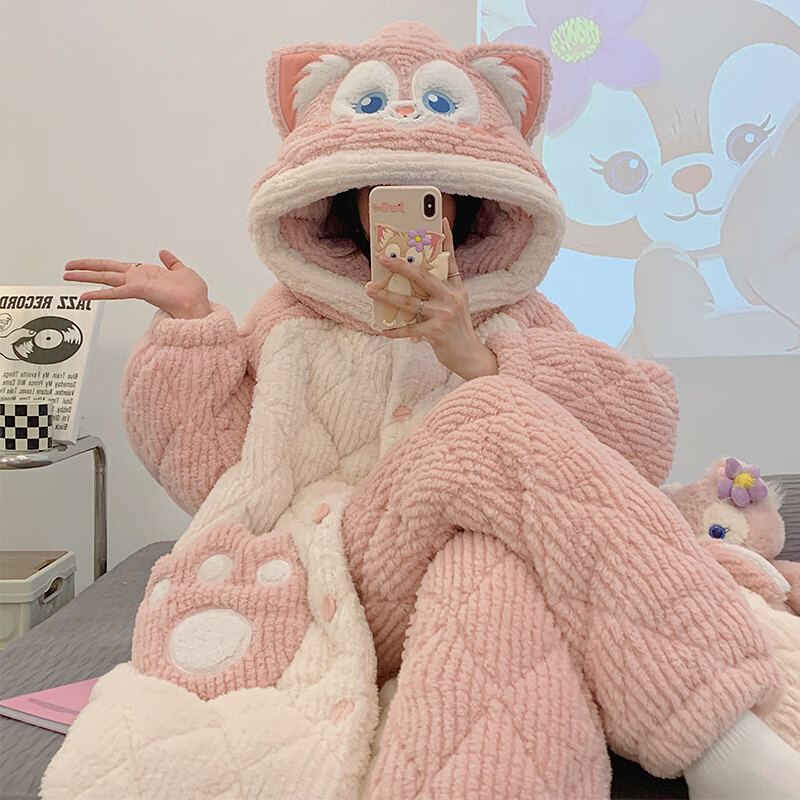 ���ܻ�ɺ����˯��Ů�������������ױ�ů���⴩�¿�˯����װ�Ҿӷ� CKE-KA86013 L