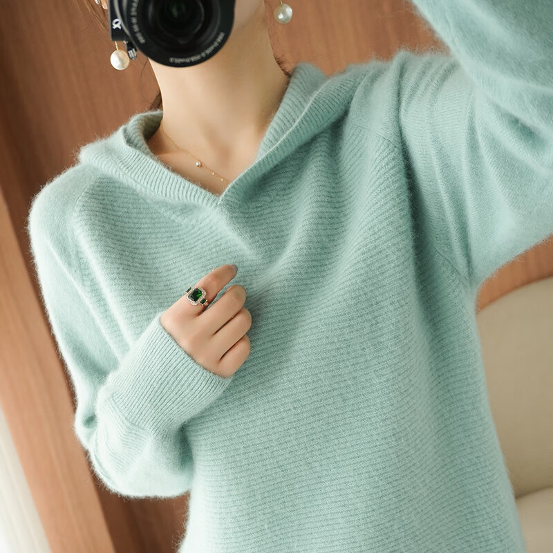 EMZ鄂尔多斯2025年春秋冬新款2025年新款秋冬带帽羊女套头宽松连帽羊 高雅驼 高雅驼 L 码收藏加购有礼