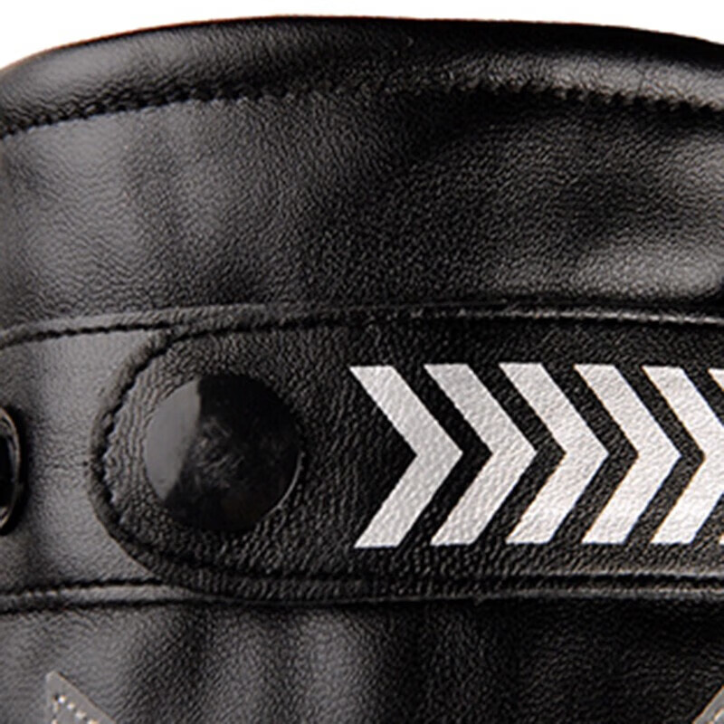 阿力牛AST-086 高亮反光加绒指挥手套 PU皮耐磨触屏手套 防寒劳保手套 防风保暖骑行手套 黑色升级款