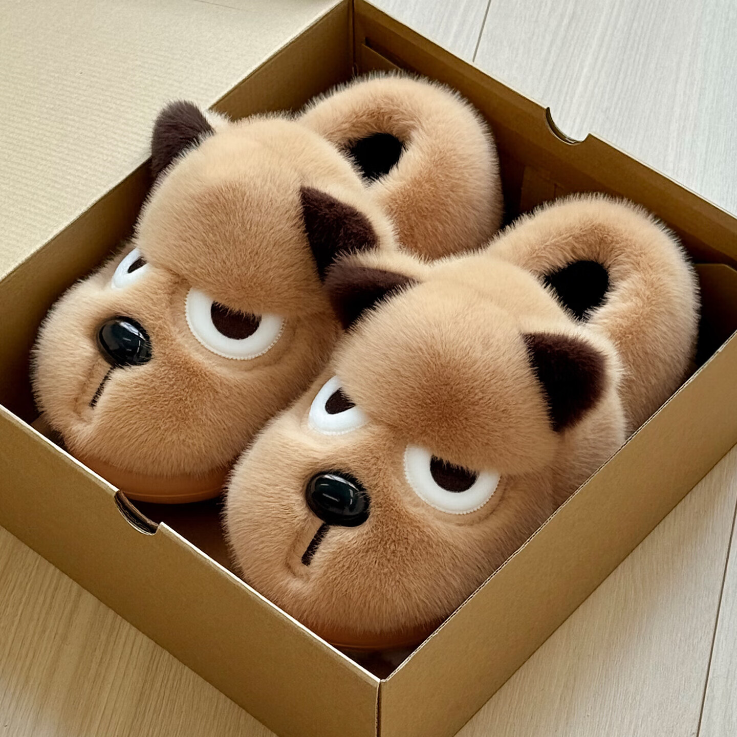 FZT卡通包跟棉拖鞋男款冬季2025新款家居室内外穿厚底毛绒保暖棉拖男 卡其 36-37 正码