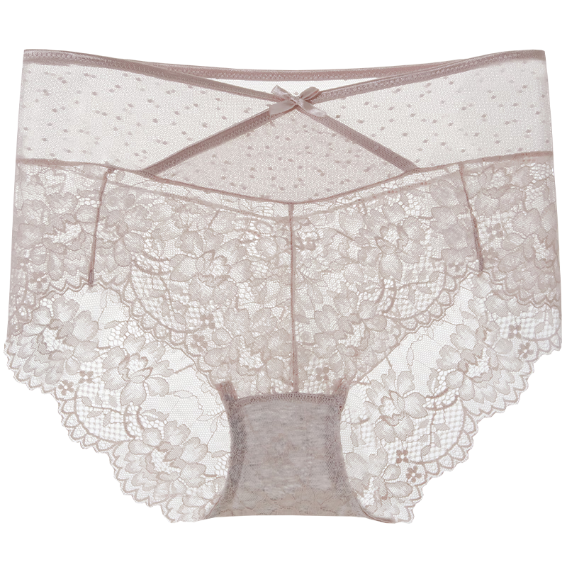 古今(GUJIN)女士内裤女性感抑菌棉裆薄加肥大码三角短裤头法式纯欲蕾丝 黑色+芋紫+白色 3条 XL (推荐体重:60-70kg)