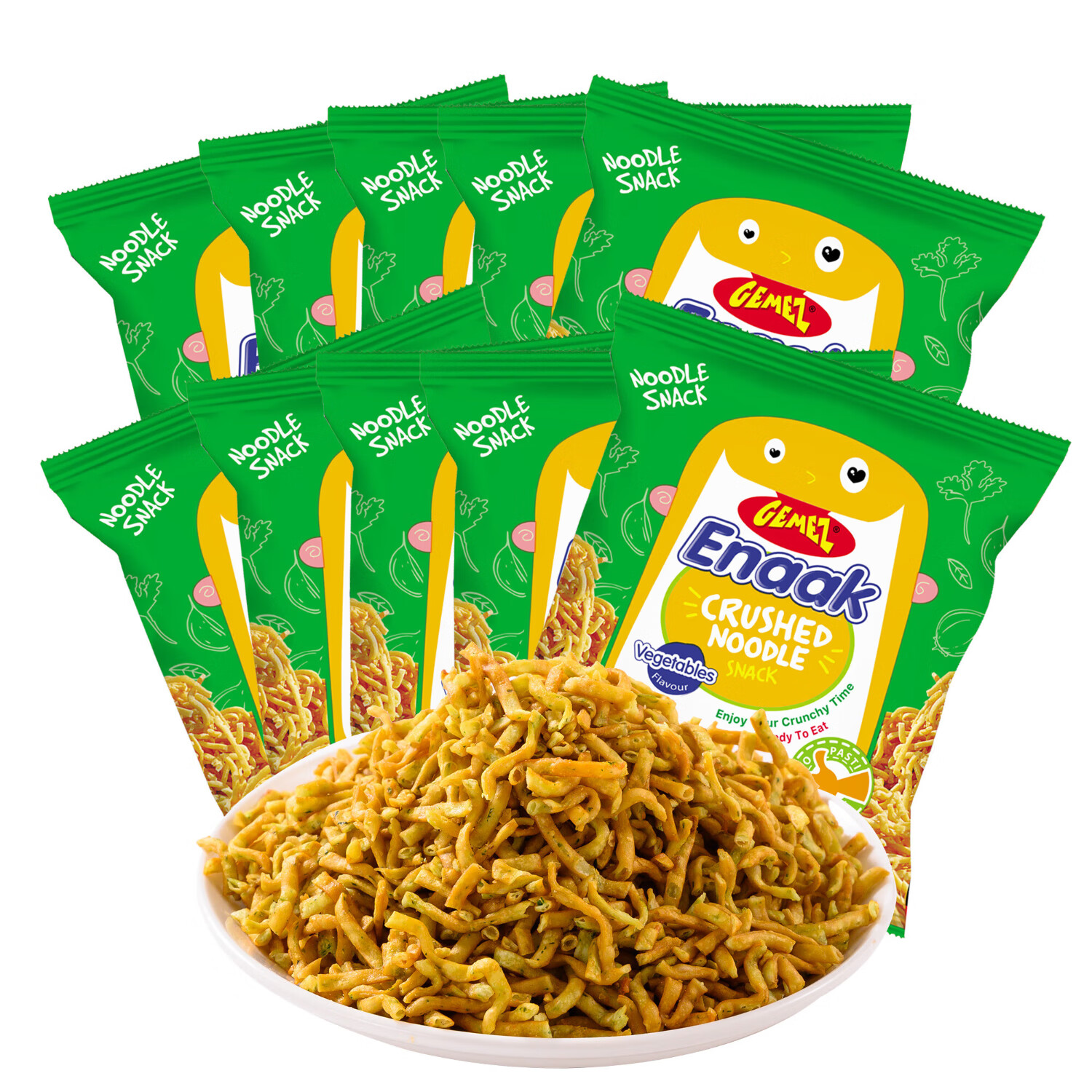 GEMEZ印尼进口小鸡干脆面 方便面休闲零食 小鸡脆脆面蔬菜味 10包入