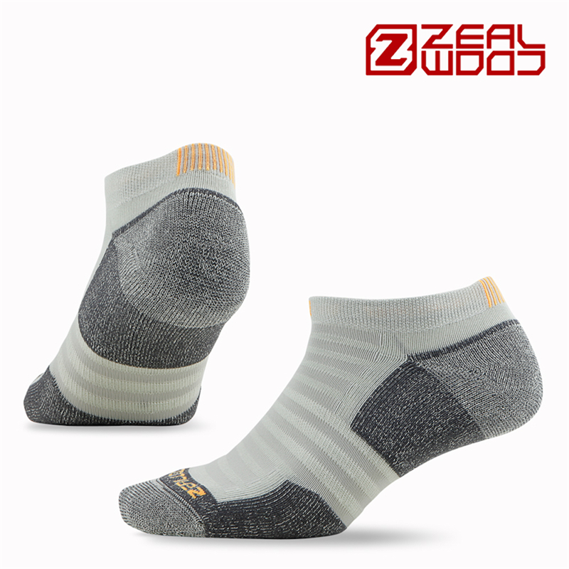 ZEAL WOODzealwood椰碳纤维跑步袜骑行袜Runner吸湿排汗除异味 浅灰色（2双） L(43-45)