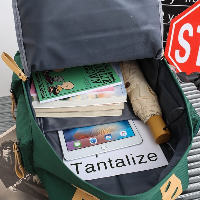 CLBD书包女初中生大容量背包男ins韩系小众高中学生轻便减负双肩包潮 黑色 4年级-大学