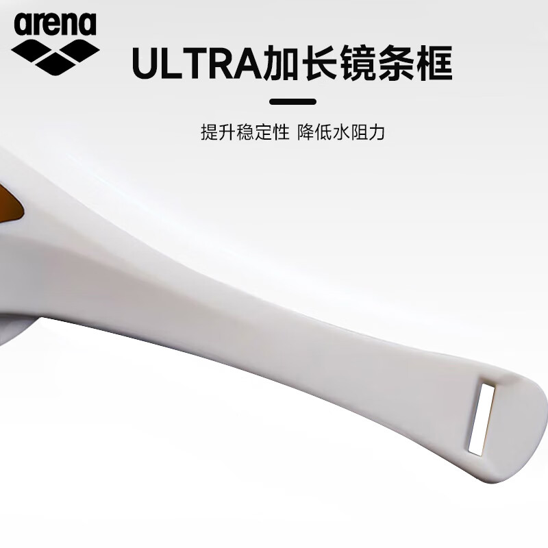阿瑞娜（arena）进口泳镜眼镜蛇防水防雾高清竞技镀膜游泳眼镜比赛训练专业 白色镀膜进口专业（180MA经典款）