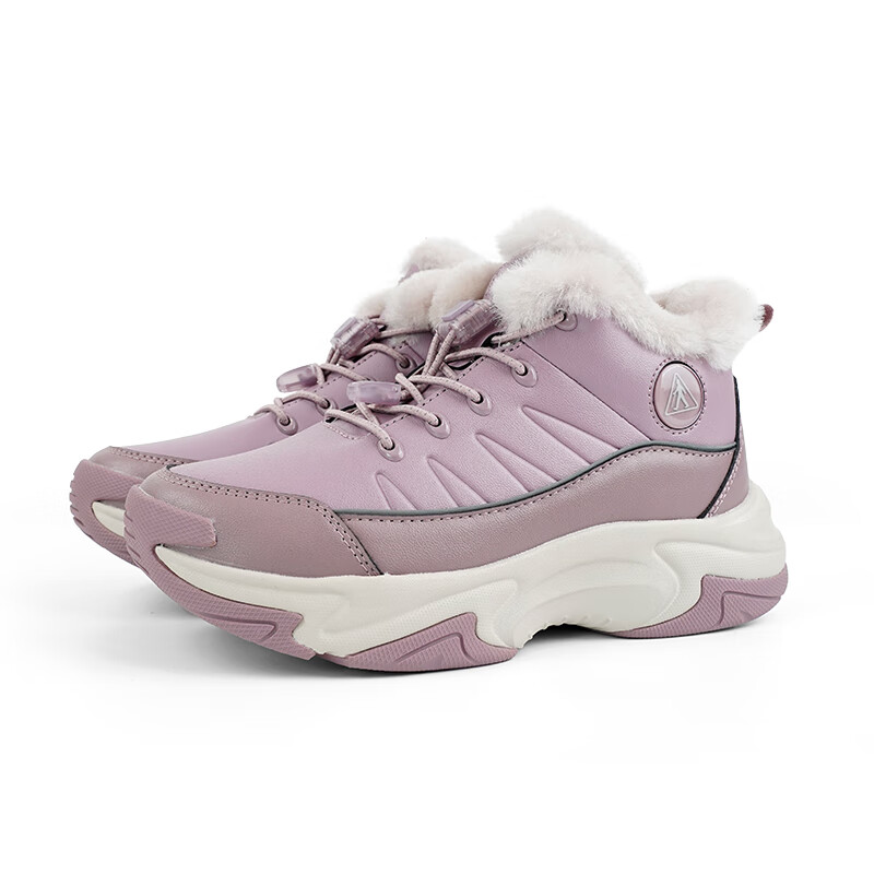 足力健轻便羊毛雪地靴男女冬季保暖加厚抗寒不冻脚老人棉鞋 男休闲蓝色 42