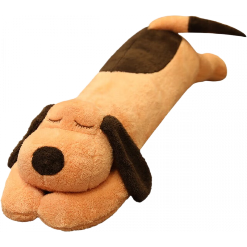 野獸派抱枕長(zhǎng)條型抱枕趴趴狗靠墊客廳女生側(cè)抱枕沙發(fā)腰枕床頭辦公室靠枕 米白色 含枕芯 60cm