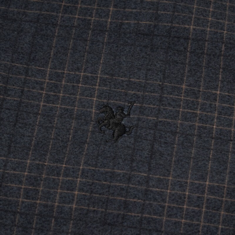 保罗·彼得（PAULO PEDRO）专柜同款 男士加绒厚款简约百搭职场百搭格子衬衫MMCD58680 灰色 3XL (190) 180-200斤