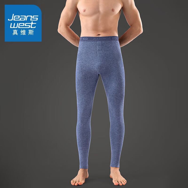 真维斯（Jeanswest）真维斯秋裤男士保暖裤修身发热衬裤男款打底裤羊毛线裤2025秋冬季 牛仔蓝 2XL 100-120斤