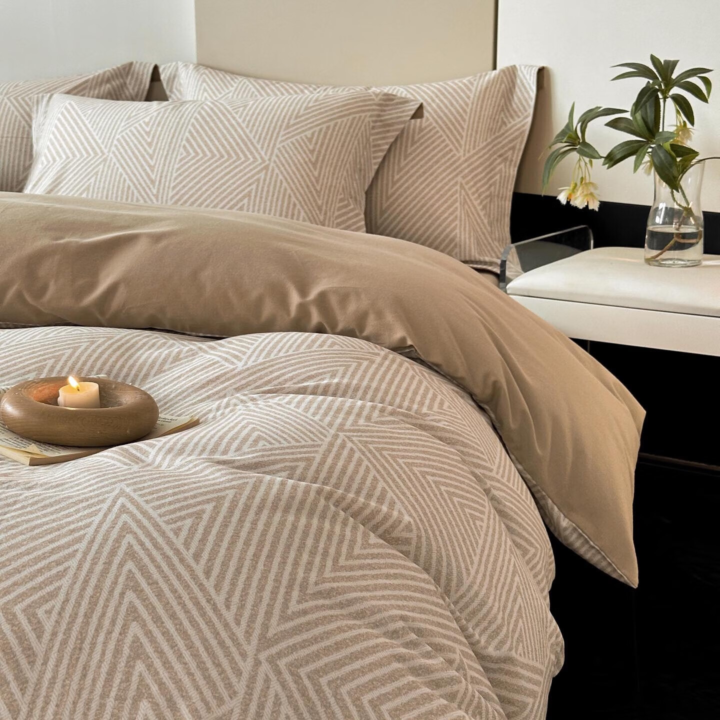 AIDLIA类全棉磨毛床上四件套纯棉床单被套床笠保暖床品套件 卢卡斯1 1.2m床 床单款 （被套160*210cm）