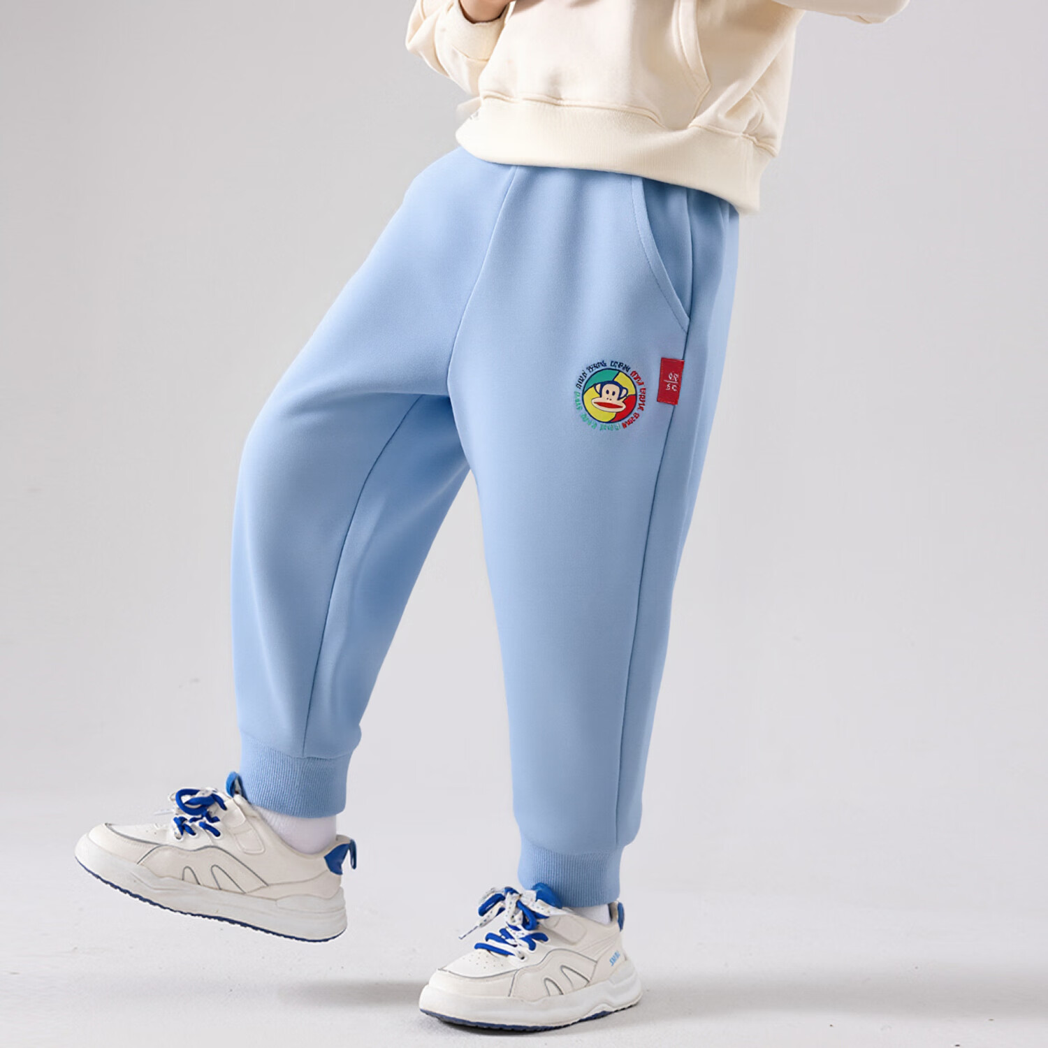 大嘴猴（paul frank）童装儿童长裤2025春秋款舒适休闲男女童运动裤 18AF浅蓝 110