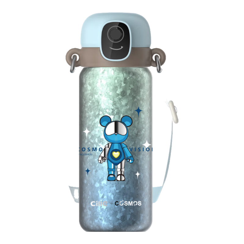 希樂純鈦指紋兒童保溫杯智能解鎖密碼水杯抗菌吸管杯男女學(xué)生專用便攜