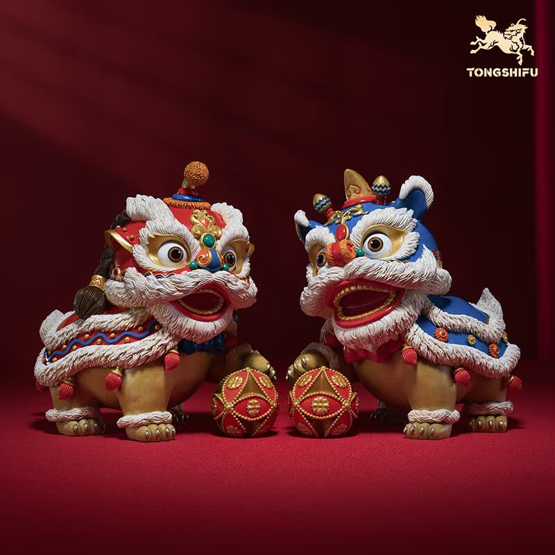 銅師傅 《獅舞吉祥》客廳 桌面 銅獅子擺件家居工藝品 裝飾擺件伴手禮物