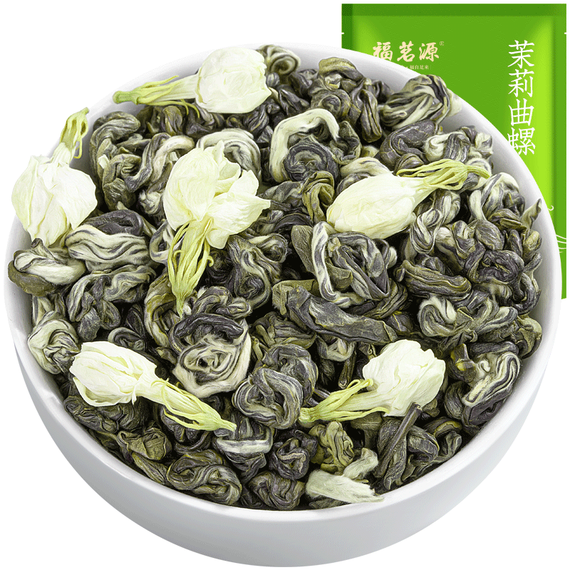 2包共500g福茗源茉莉曲螺花茶，价格走势与口感评测分析