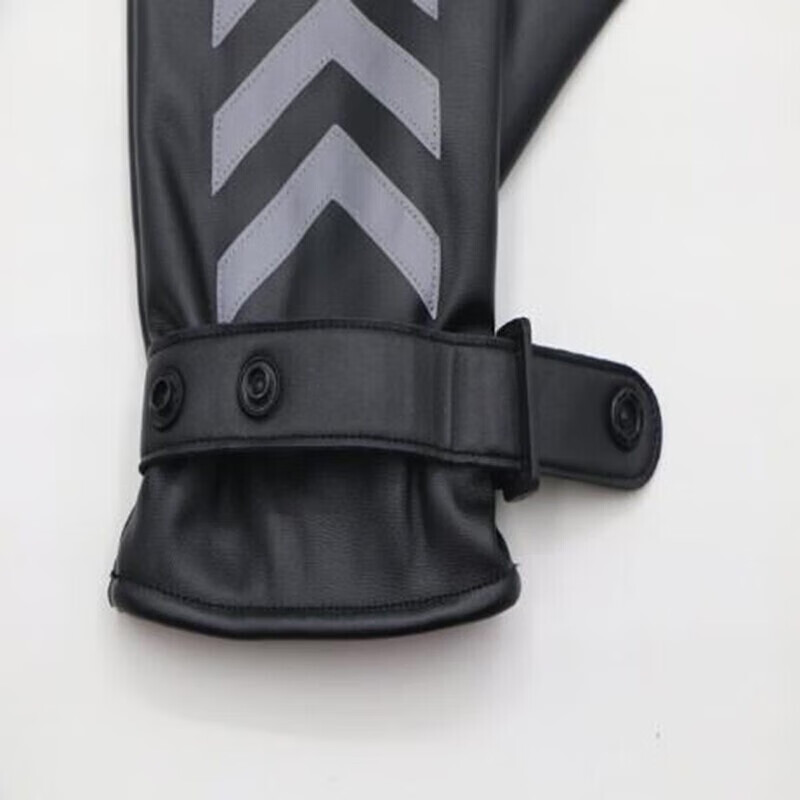 阿力牛AST-086 高亮反光加绒指挥手套 PU皮耐磨触屏手套 防寒劳保手套 防风保暖骑行手套 黑色升级款