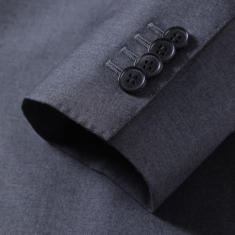 MAYOR男装 秋冬Loro piana 130支全羊毛斜纹半毛衬西服上衣 深灰色 185A （185/104A）