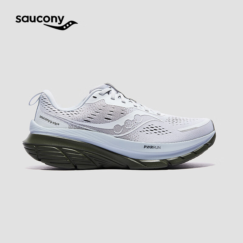 Saucony索康尼向导18 Guide 18男子稳定轻便缓震舒适透气休闲运动跑鞋 灰105 43