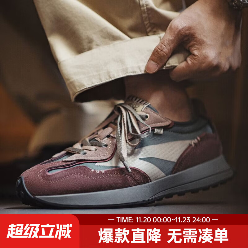 马登工装新款男士老爹鞋70s复古慢跑鞋软底透气潮鞋运动百搭休闲鞋男 绿棕 41