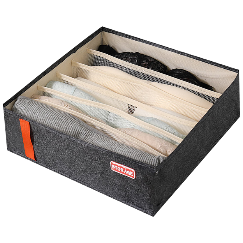 登比內(nèi)衣內(nèi)褲襪子收納盒家用布藝貼身衣物抽屜式收納盒分格整理盒