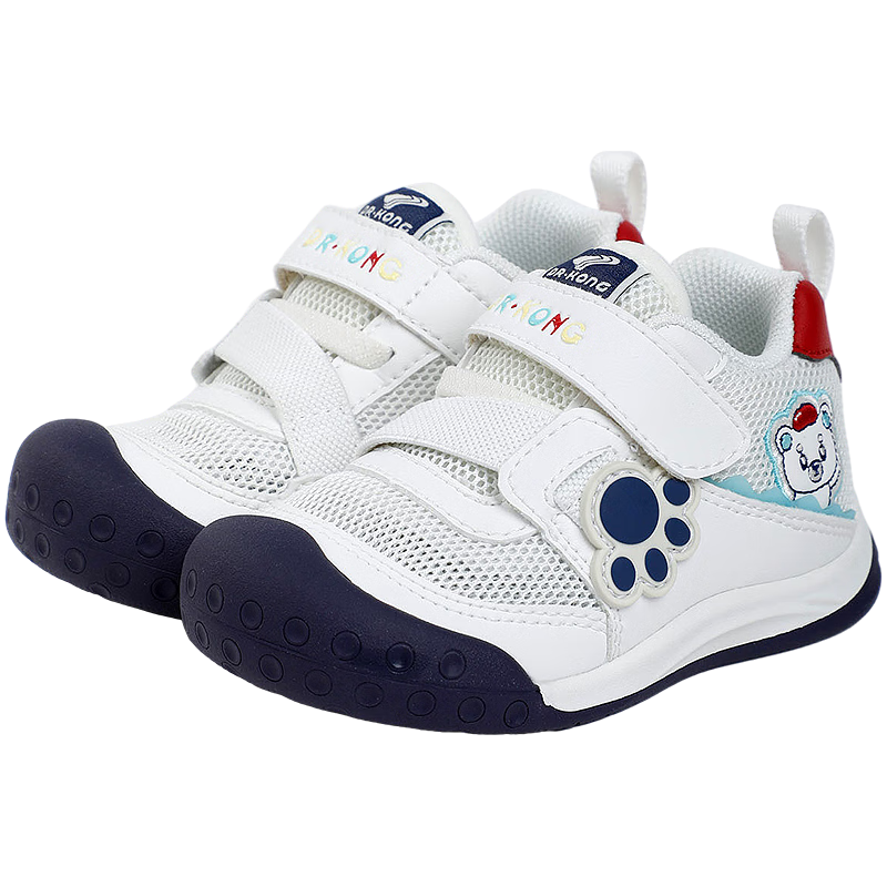江博士（DR·KONG）春秋男女寶寶輕便透氣兒童步前鞋卡通可愛學(xué)步嬰兒童鞋 白/紅 21 腳長(zhǎng)12.0-12.6cm內(nèi)長(zhǎng)約13.3cm