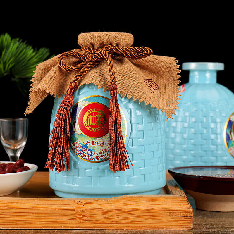 白水杜康【官方正品】浓香型纯粮食固态法白酒礼盒装商务宴请送礼自饮佳品 52度 500mL 6瓶 千里江山-蓝
