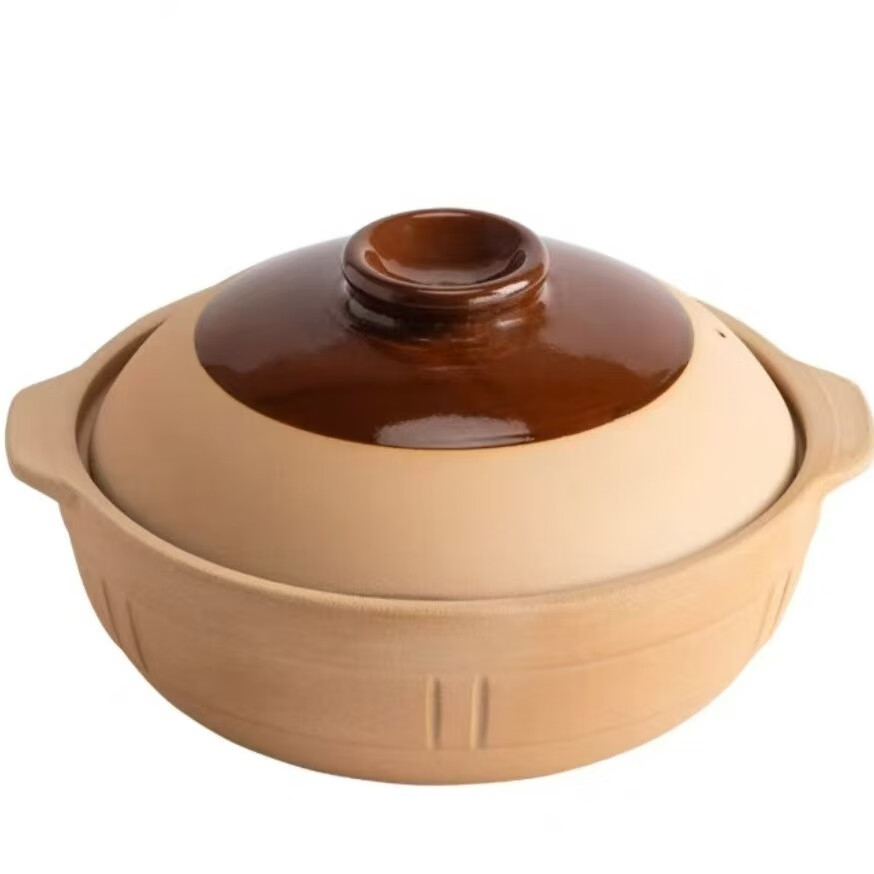 炎礼老式土砂锅耐高温砂锅菜专用煲仔饭沙锅干烧不裂商用燃气煲汤锅 32#有盖【适用8-12人】反朴平锅 5L