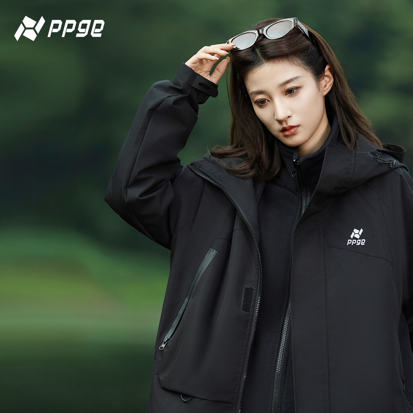 PPGE麒麟三合一冲锋夹克防风防泼水本命年骐骥红衣服男女同款夹克外套 翅鸢黑三合一 XL