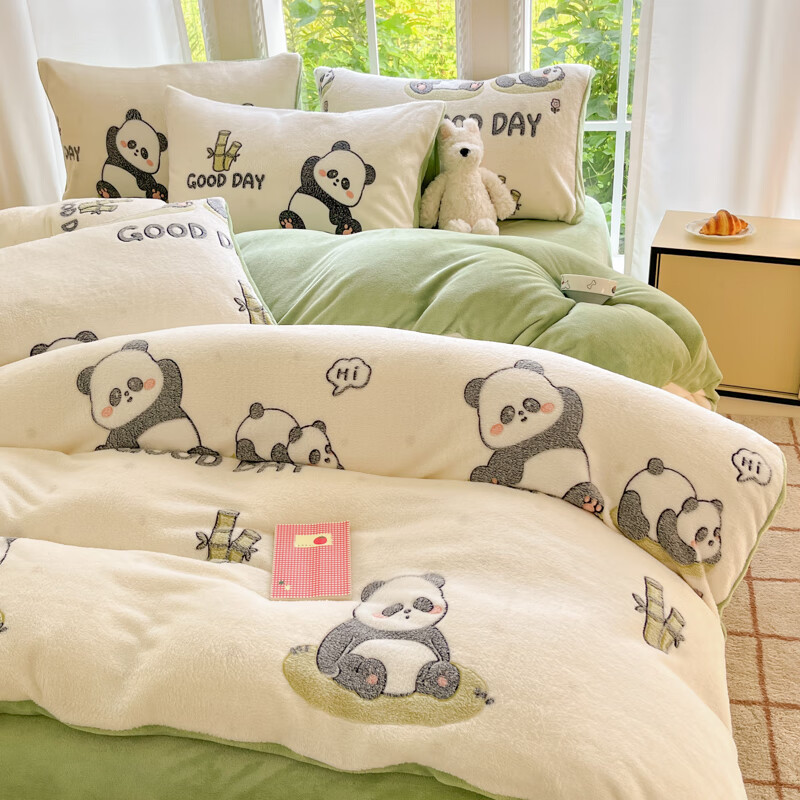 麦琪娜 雪花绒单被套双人被套单品被套水晶绒金貂绒单被套 绒毛细密柔软舒适 20支 团团圆圆 200cm*180cm