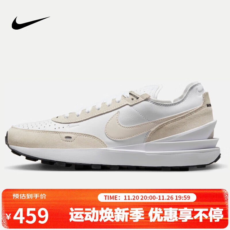耐克（NIKE）男子休闲鞋WAFFLE ONE LTR运动鞋DX9428-100米白42