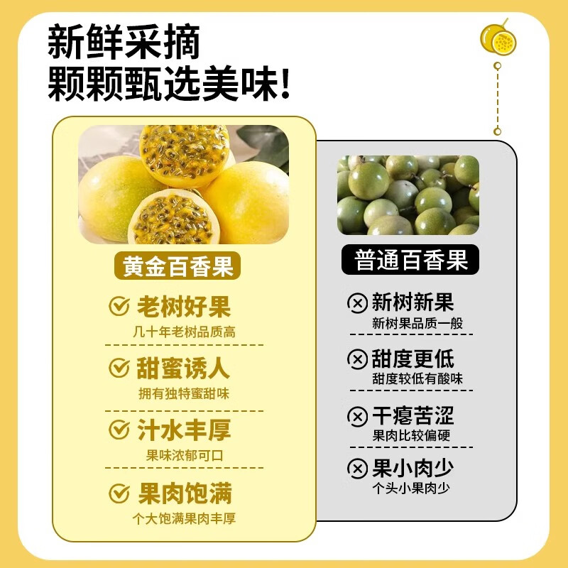 樱鲜正宗钦蜜9号黄金百香果清甜多汁鲜产地直发当季新鲜水果整箱包邮 30个老树果丨单果30g+
