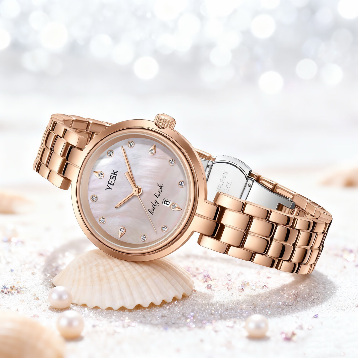 YESK雅思克幸运女神瑞士石英手表轻奢高端送爱人送女友送闺蜜