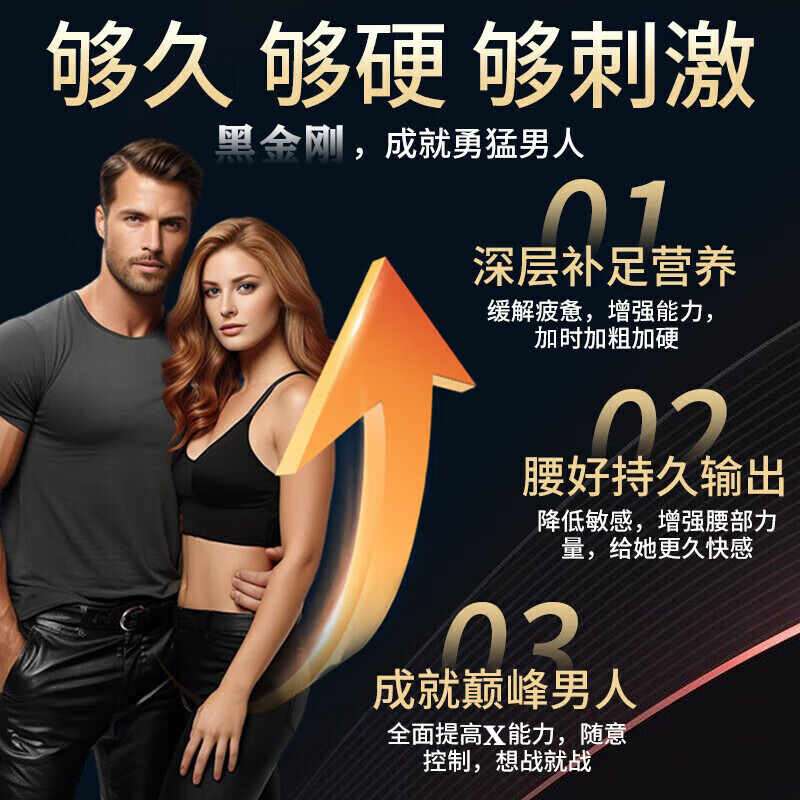 小炮儿小钢炮黑金刚德国男性房事特硬男人吃的变硬的药补勃起持久 德国进口黑金刚壮阳药速 15片*1瓶