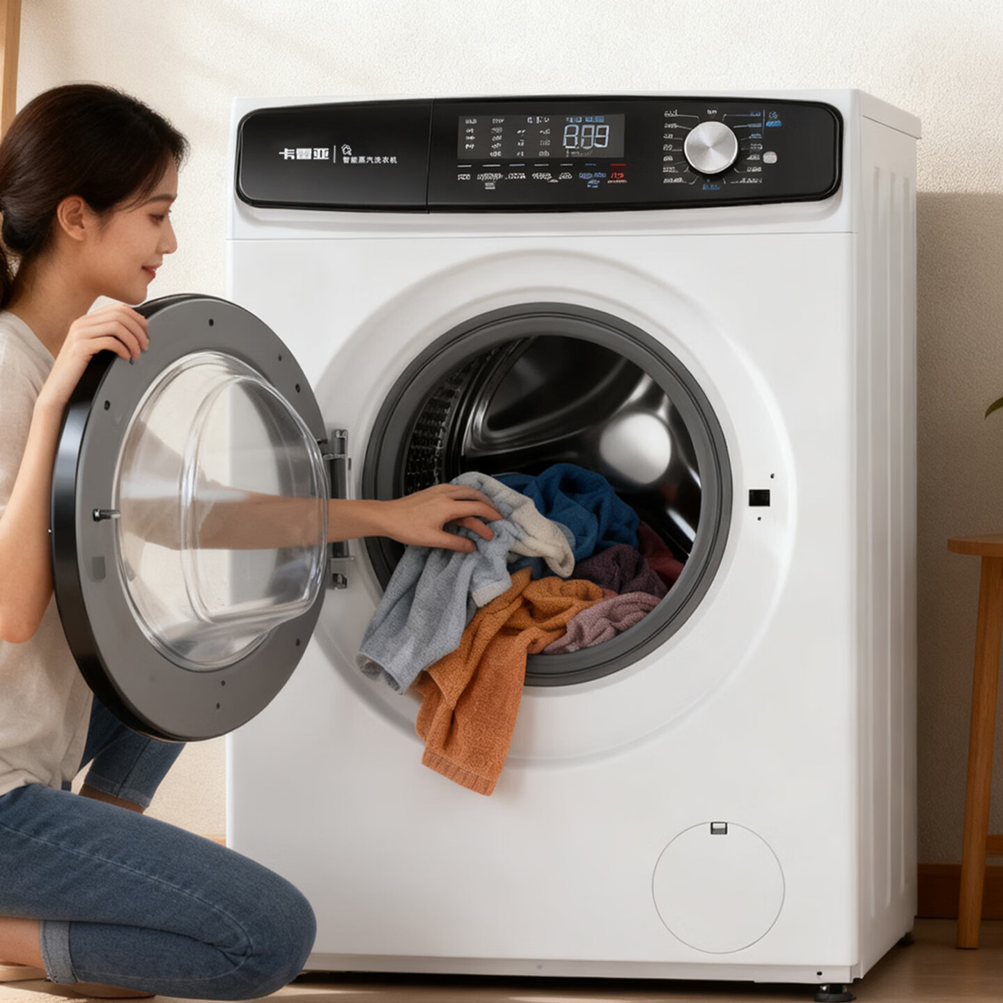 卡雷亚德国智能3D蒸汽洗空气洗16KG滚筒式15‘超快洗96°C|高温洗桶自洁变频预约内衣羽绒洗烘套装洗衣机 16KG白96°C高温洗|15分超快洗|高温桶自洁