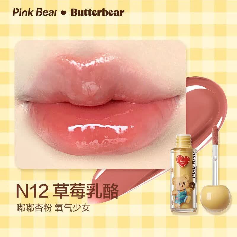 KIDC【官方】PINK BEAR皮可熊黄油小熊唇蜜秋冬唇泥唇釉雾面显白口红 黄油小熊唇蜜N12 2g