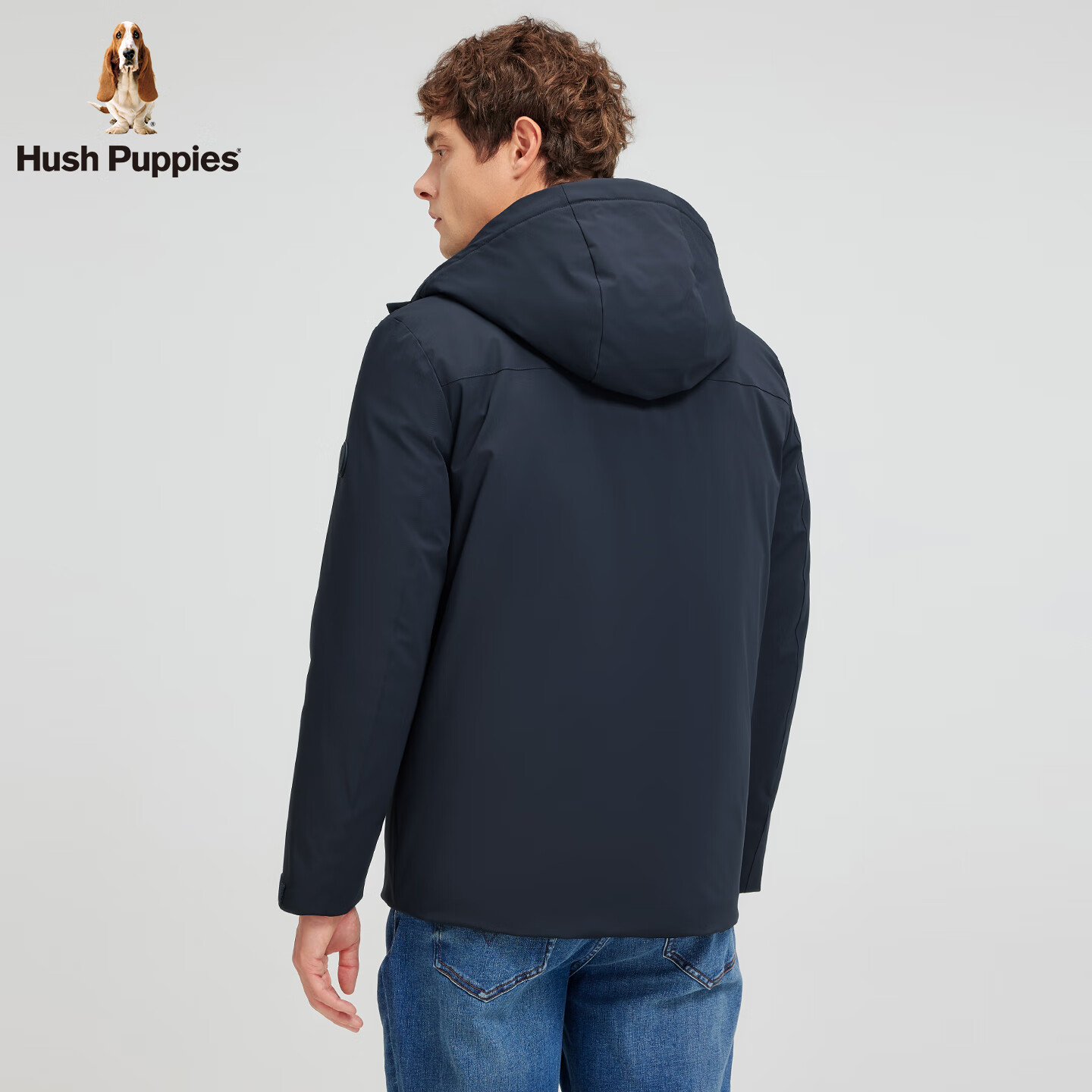 暇步士（Hush Puppies）【挺括有型】男装2025冬季新款蓬松舒适锁温安心绒羽绒服 墨蓝色 XL