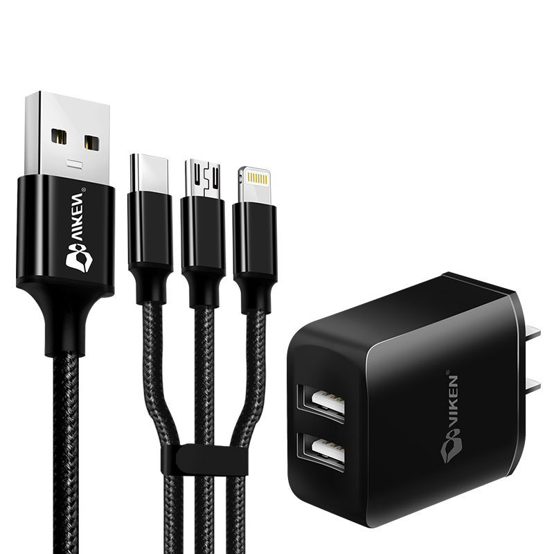 ά�� �����ͷ�����������һ��������װusb��ͷ���䰲׿ƻ���ֻ�oppo��������С�׺���vivo ����һ������+˫�ӿڳ������װ����ɫ��