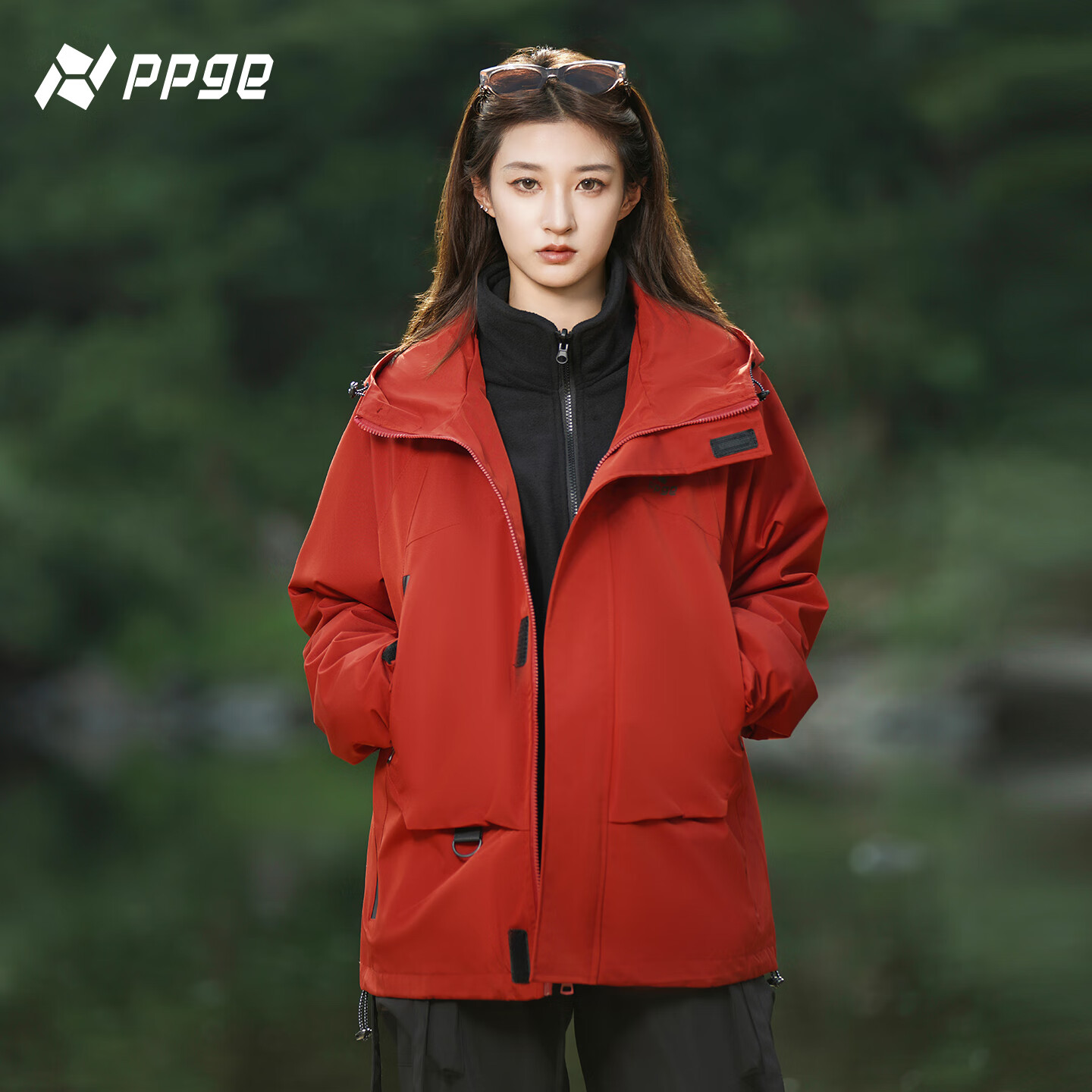 PPGE麒麟三合一冲锋夹克防风防泼水本命年骐骥红衣服男女同款夹克外套 麒麟红三合一 3XL