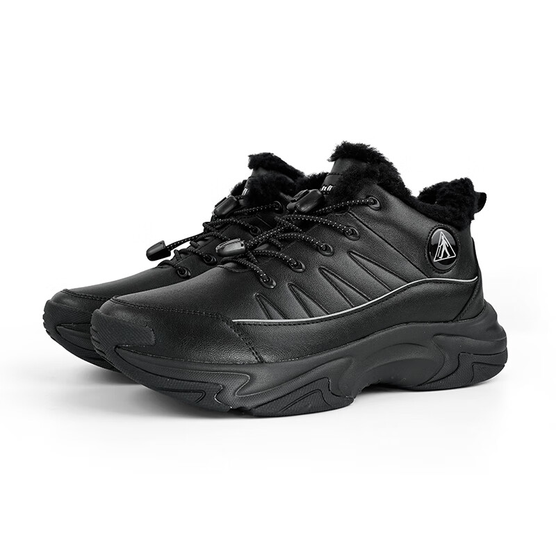 足力健轻便羊毛雪地靴男女冬季保暖加厚抗寒不冻脚老人棉鞋 男休闲蓝色 42