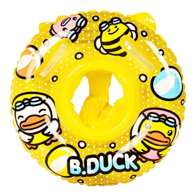 B.DUCKBDUCK216歲寶寶防側(cè)翻坐圈泳圈小孩充氣腋下圈游泳圈兒童 BDW82010-2立體泳圈黃色