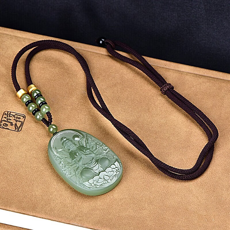 百星一月 和田玉本命佛玉石吊坠 晴水色本命男女款玉佩 生肖鼠/千手观音