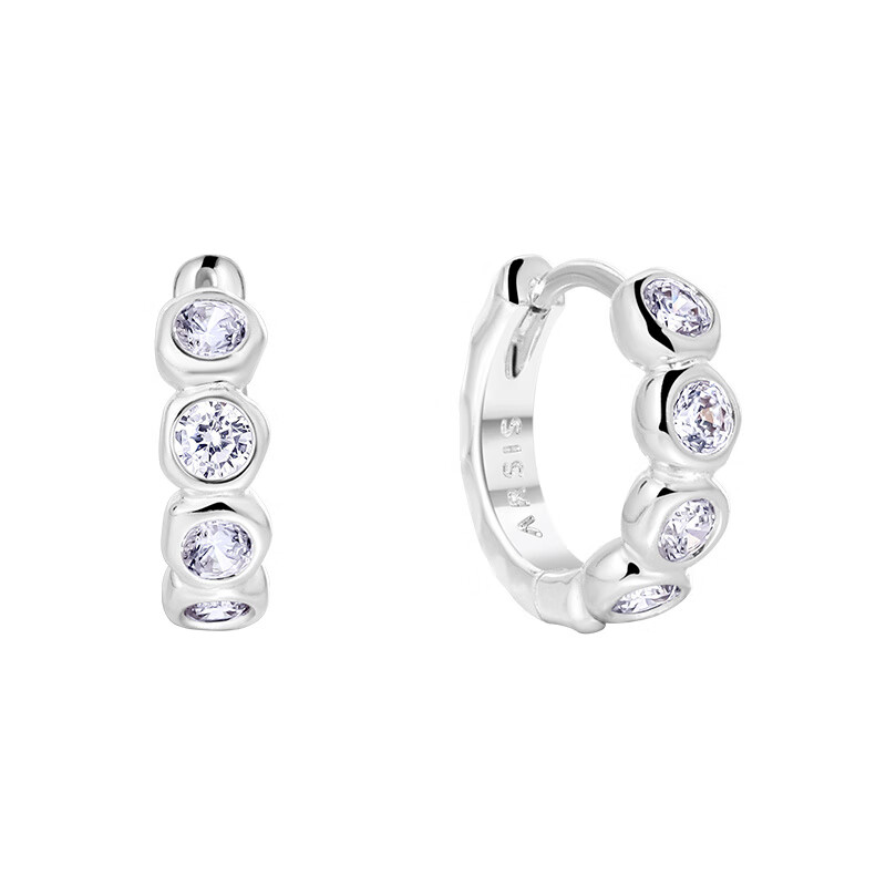 Arsis【新款】ARSIS流光泡泡小耳圈耳環(huán)鋯石耳釘輕奢耳飾小眾設(shè)計 泡泡小耳圈