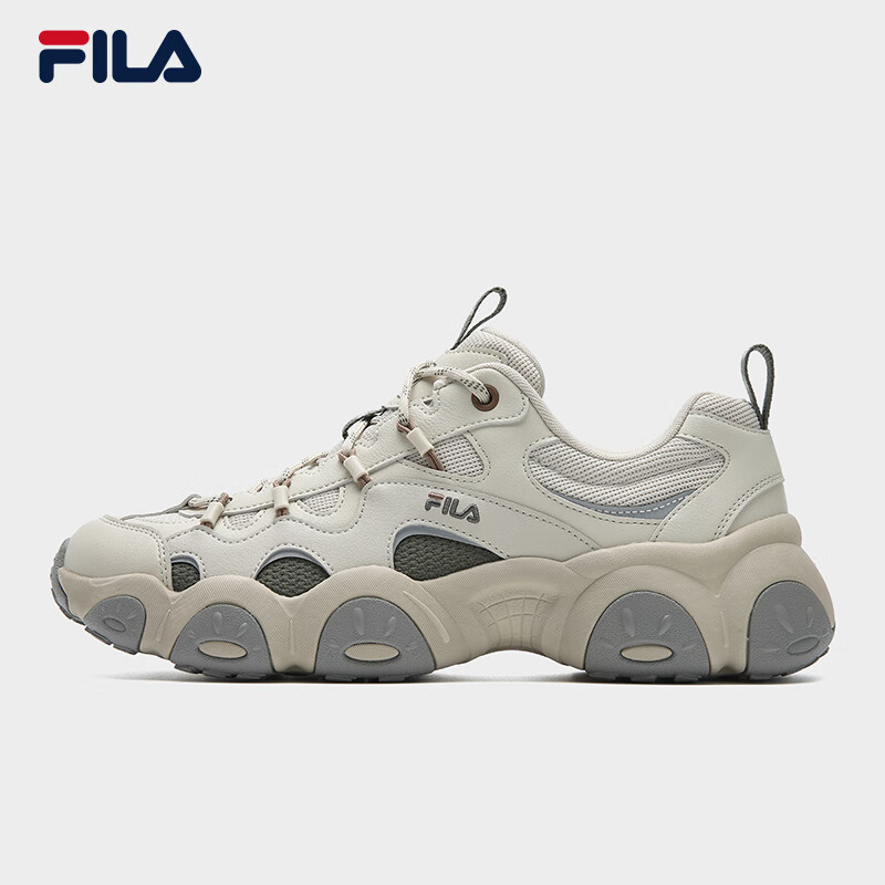 FILA 斐乐官方FLUID 7 SO老爹鞋男2026春新款猫爪7代南方版休闲鞋 泡沫白/雨朦灰色-WR 40